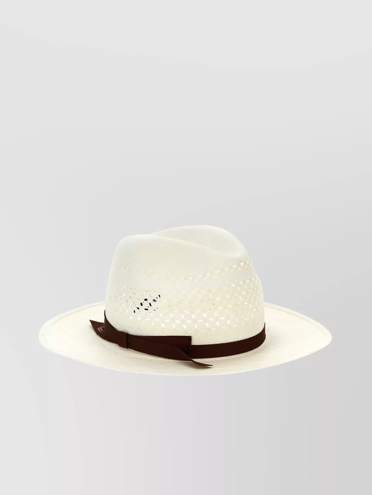Borsalino 'medea' Perforated Ribbon Band Wide Brim Hat
