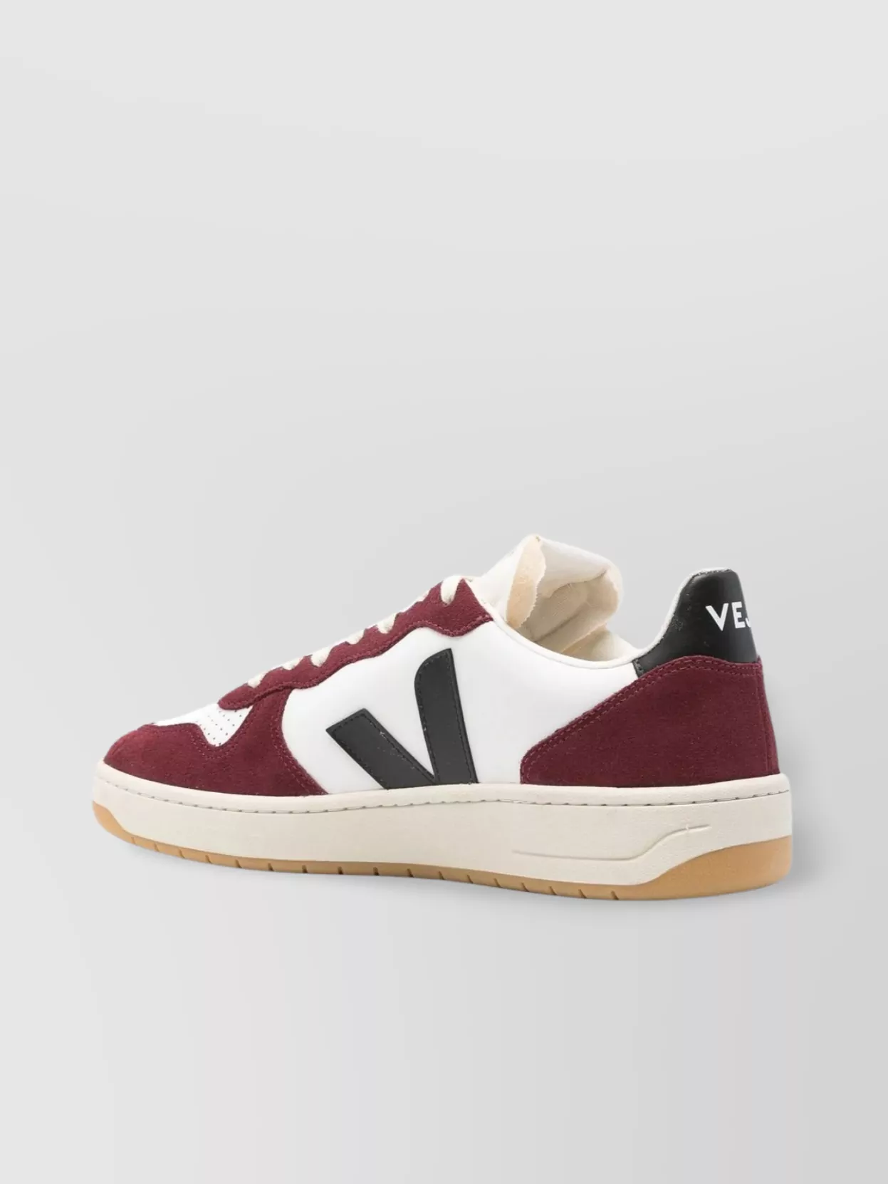 Veja Leather Sneakers With Rubber Sole And Perforated Detailing