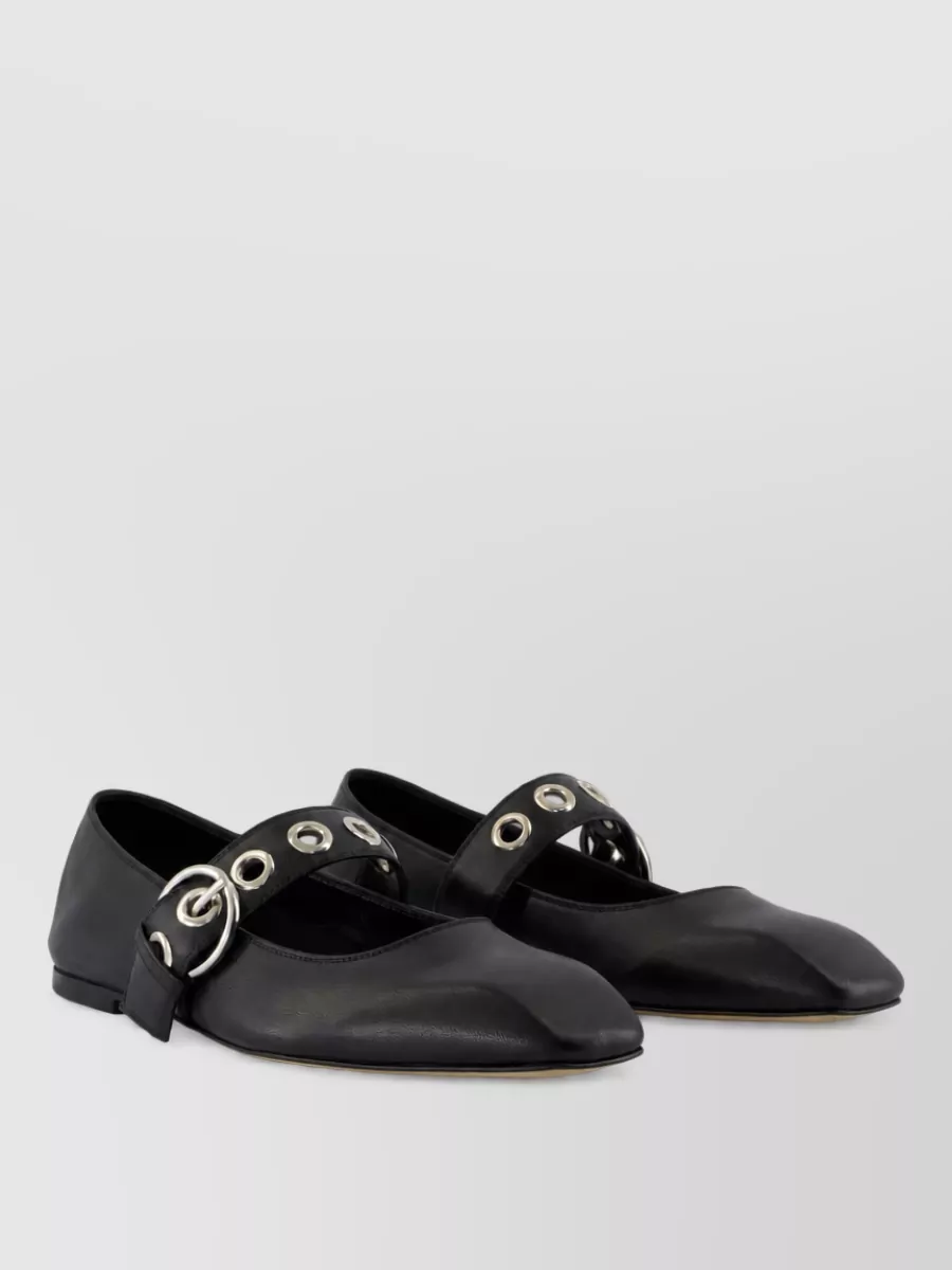 Aeyde leather eyelet ballerina shoes