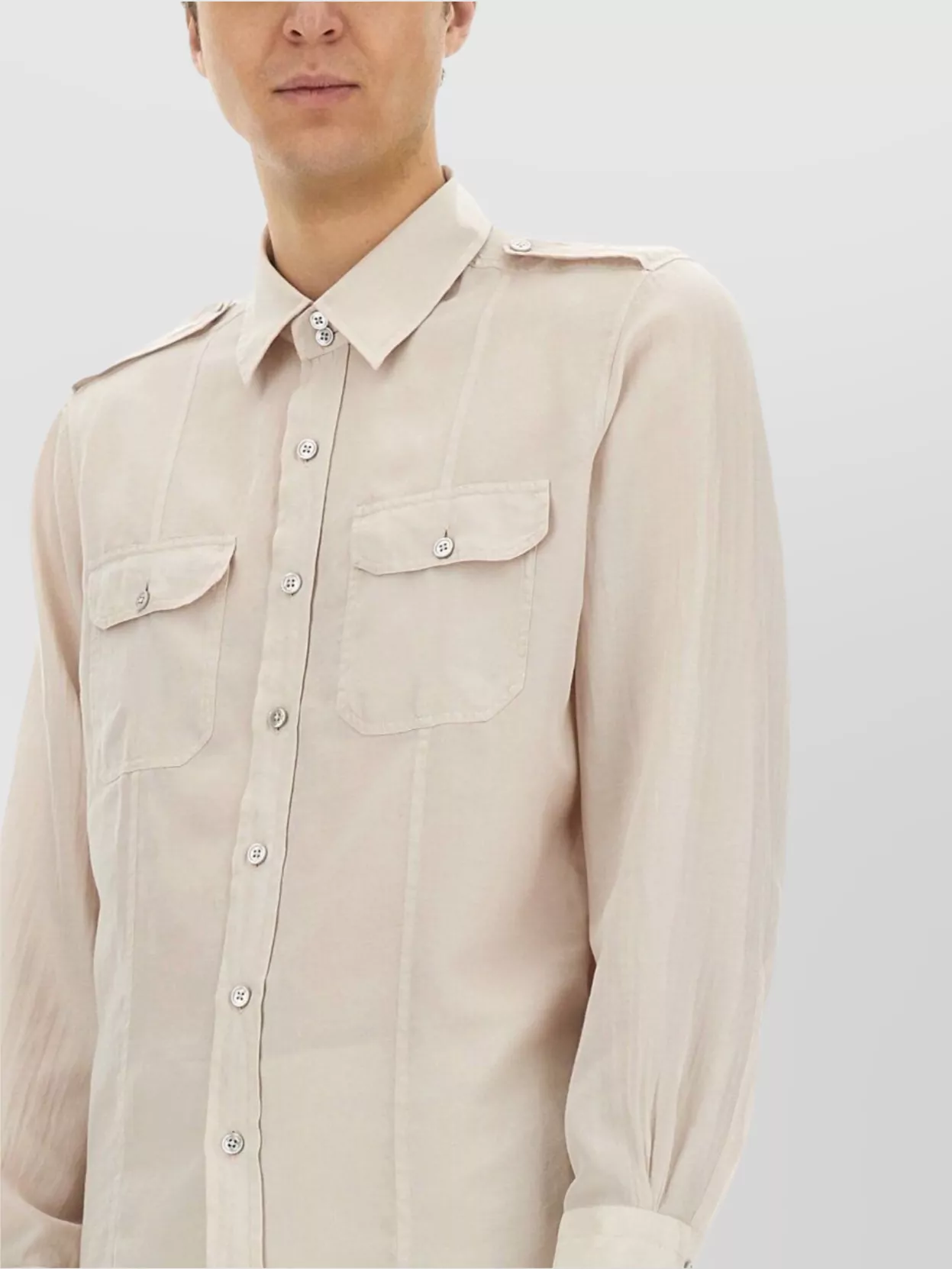 Tom Ford Cotton And Silk Military Shirt