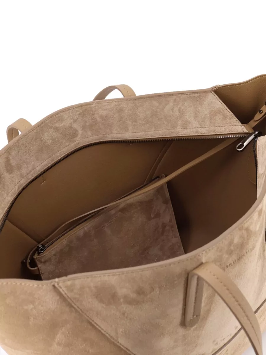Brunello Cucinelli Monili Suede Leather Tote Bag