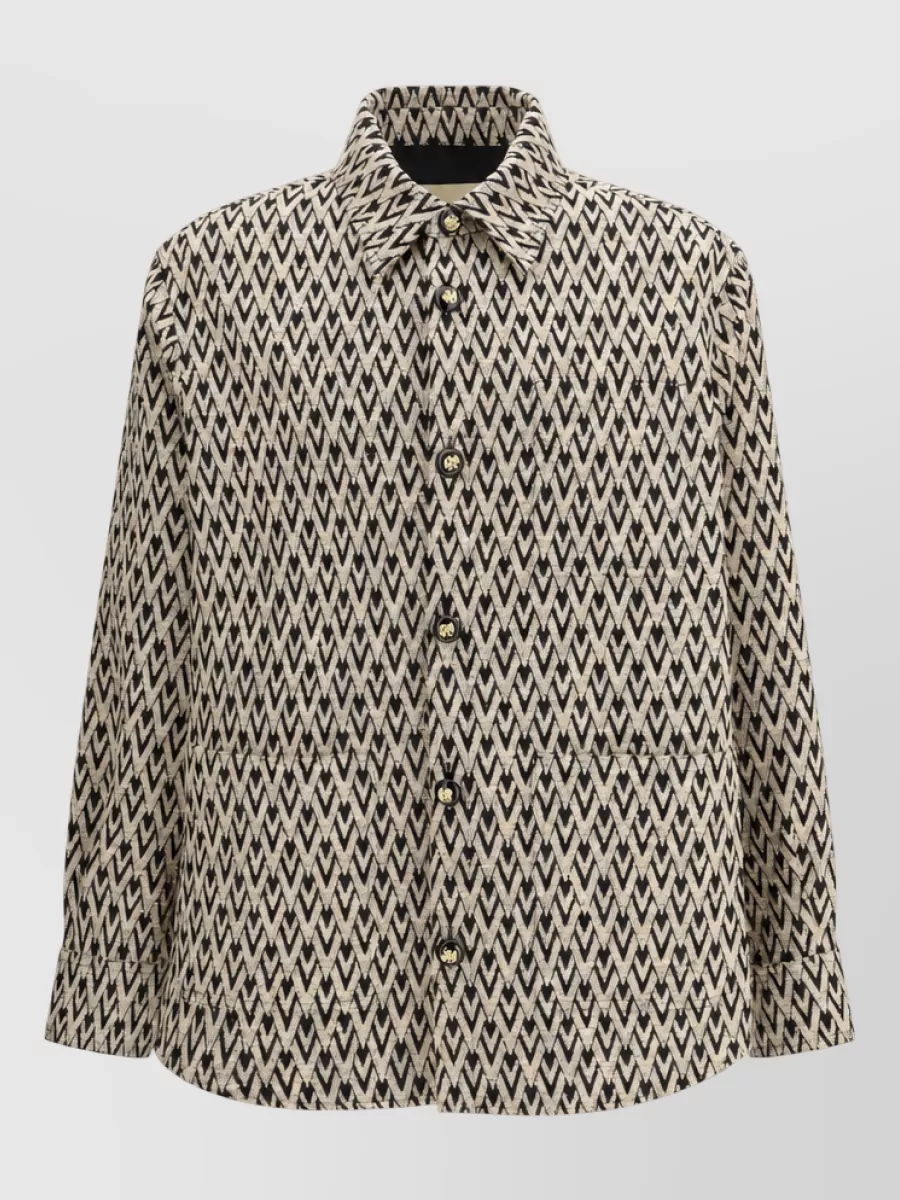 Valentino cotton silk jacquard shirt jacket