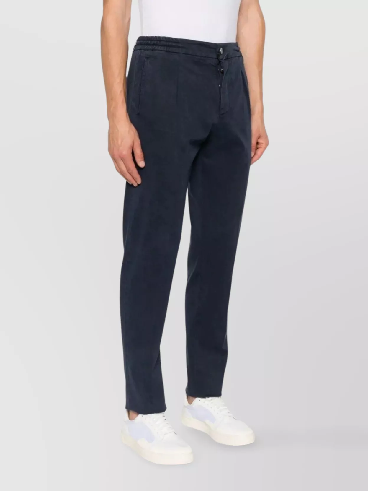 Kiton Trousers With Elastic Waistband And Pockets
