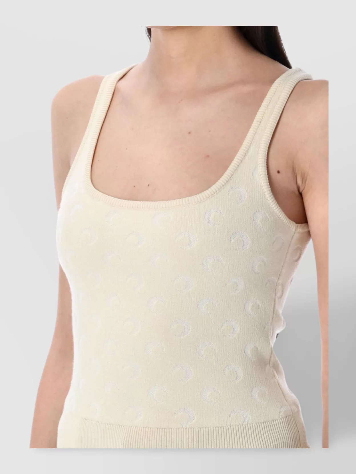 Marine Serre Moon Jacquard Knit Strap Top