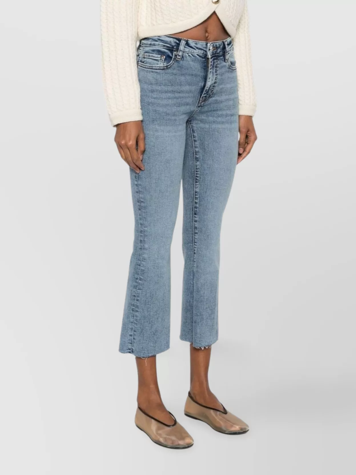 Shop Frame Mini Boot Cropped Flared Trousers