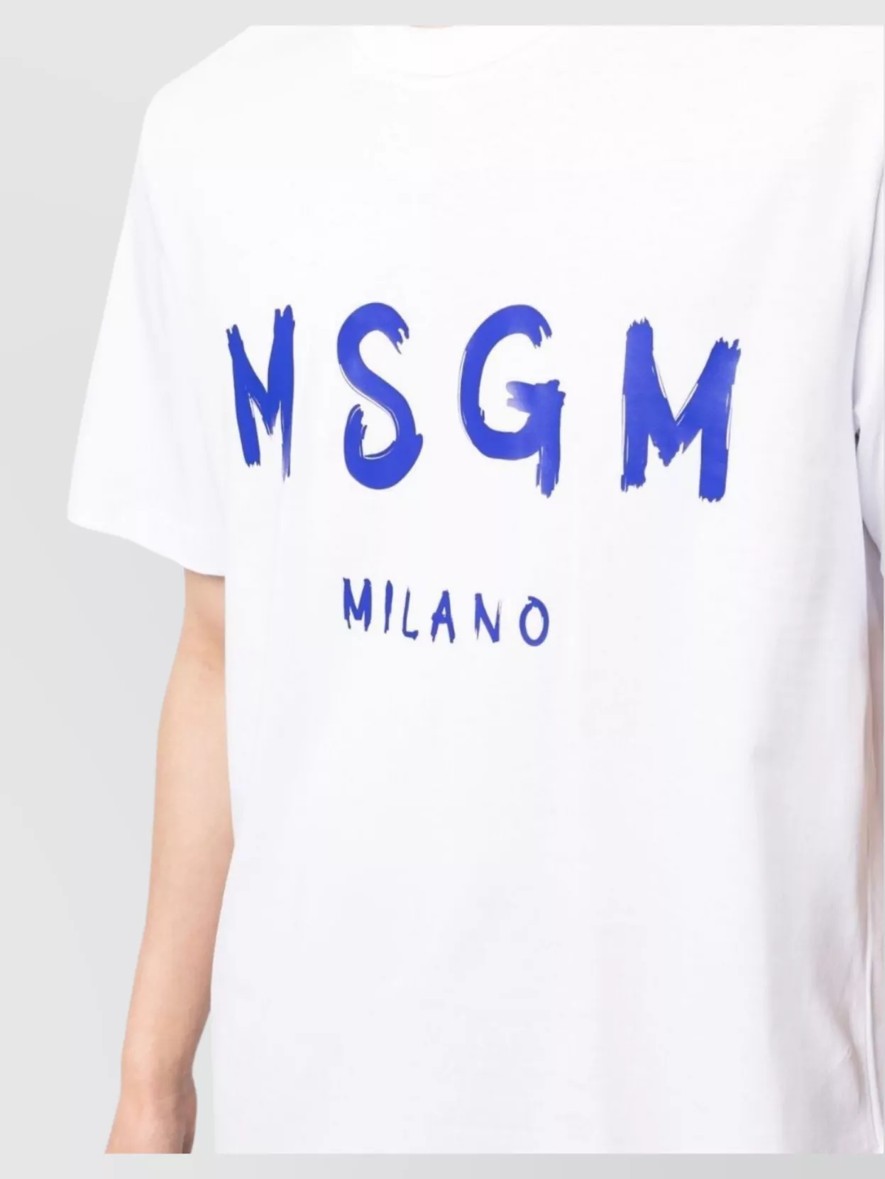 Msgm Logo-print Crew Neck Cotton T-shirt In White