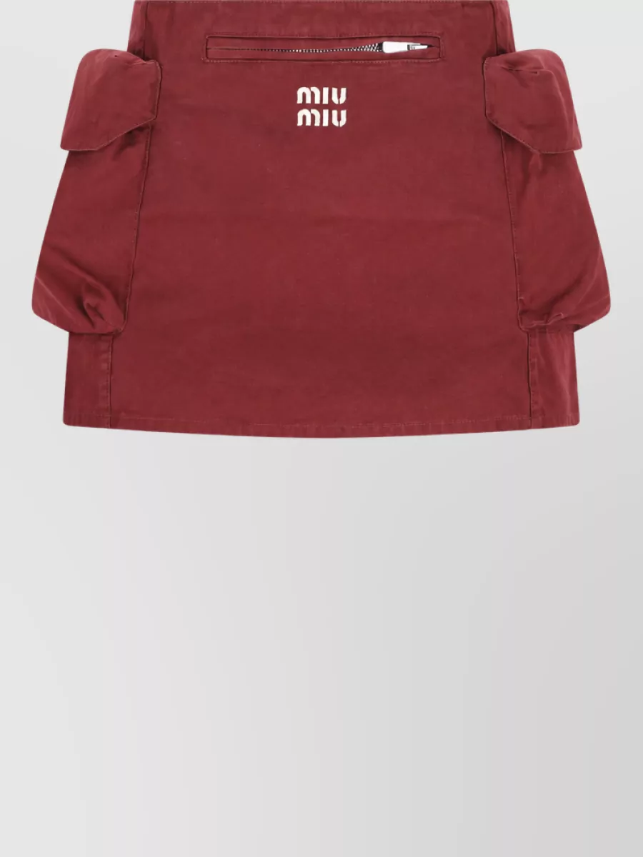 Miu Miu Cotton Knee-Length Fitted Skirt