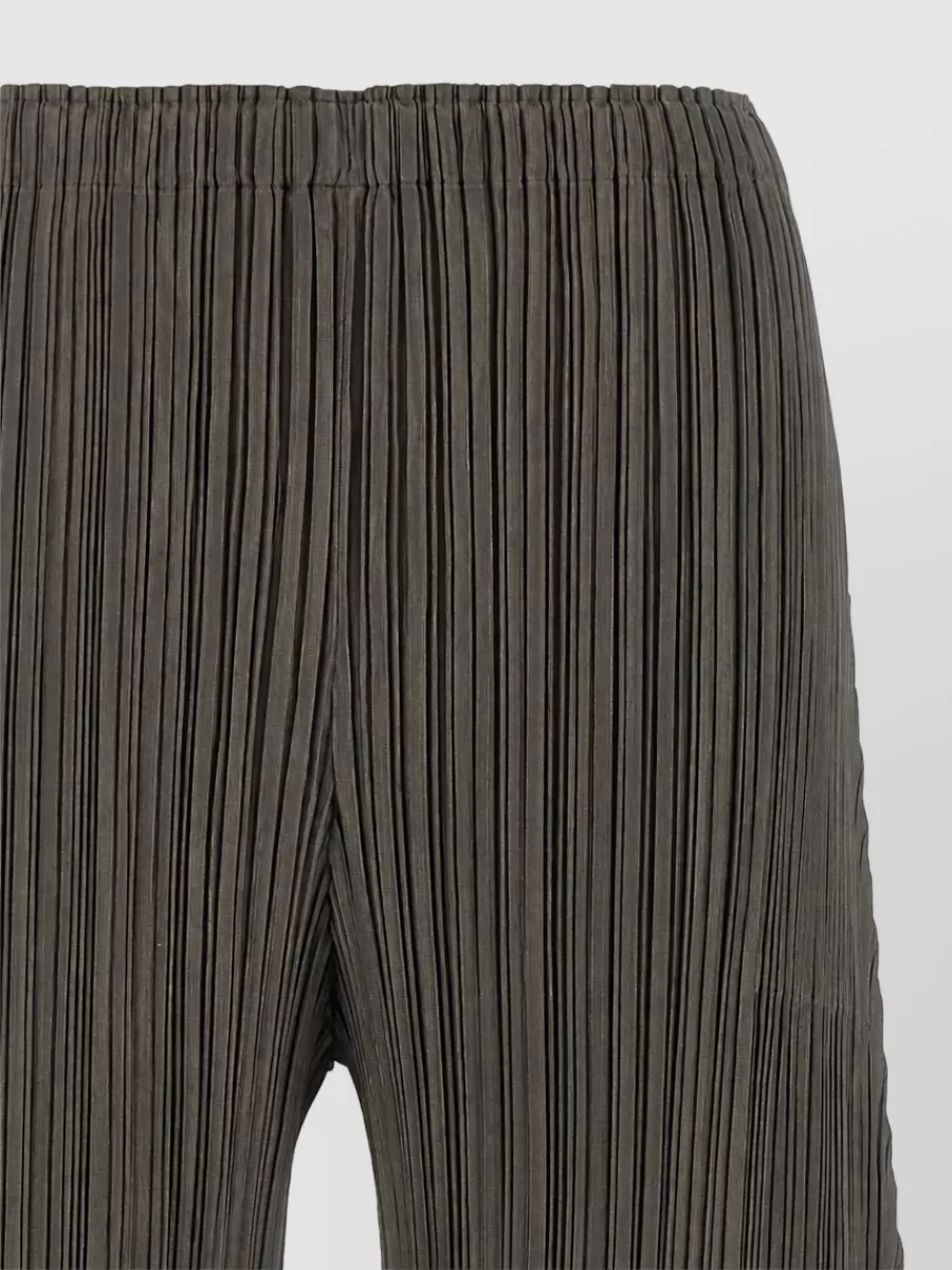 Pleats Please Issey Miyake Mellow Pleats Cropped Wide-Leg Pants