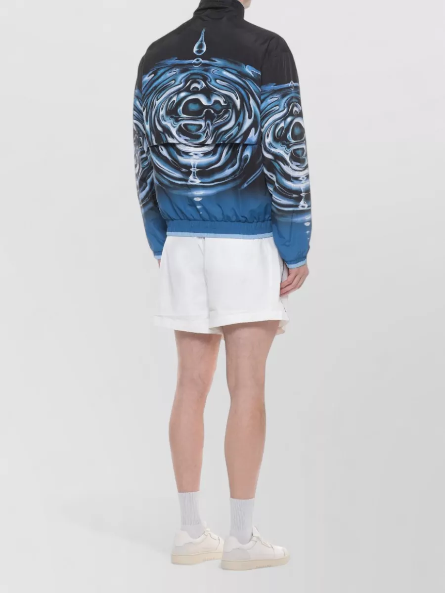 Casablanca Warped Logo Ripple Print Sport Jacket