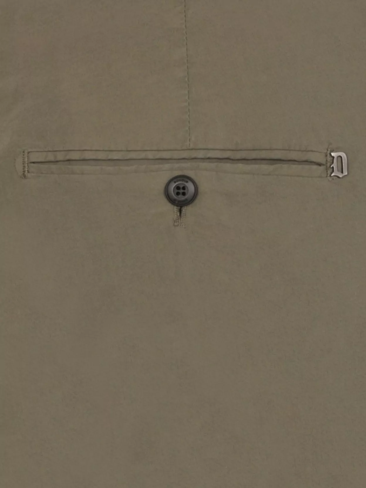Dondup Straight Cotton Trousers Cuffed Hem In Green