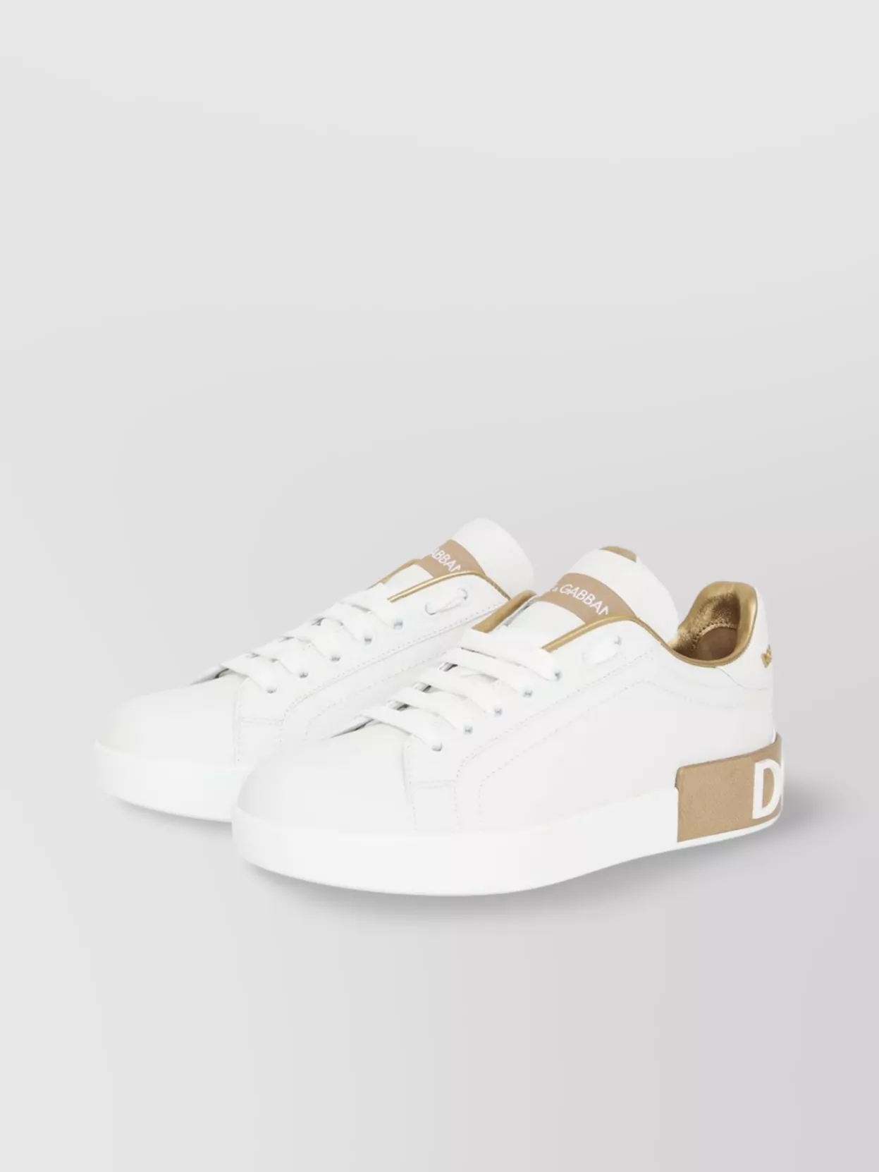 Dolce & Gabbana Sneakers With Contrast Heel Tab In White