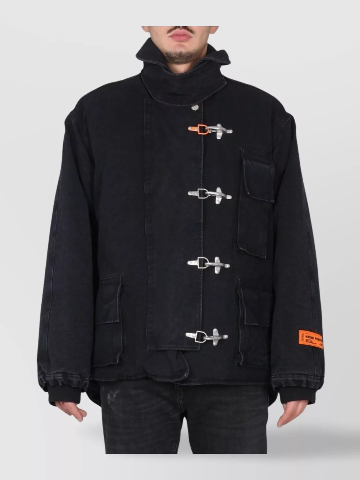 Heron Preston High Neck Canvas Utility Jacket