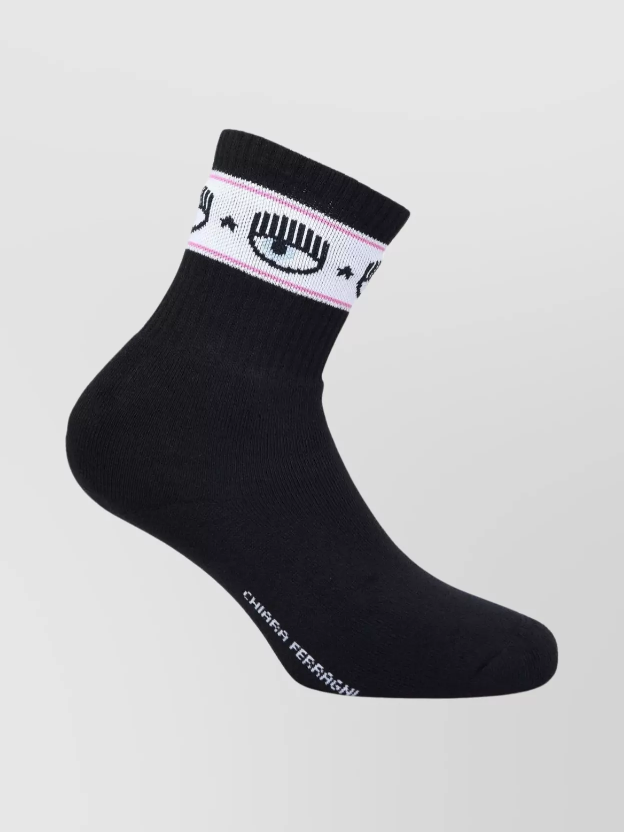 Shop Chiara Ferragni Ankle Length Ribbed Cuffs Socks