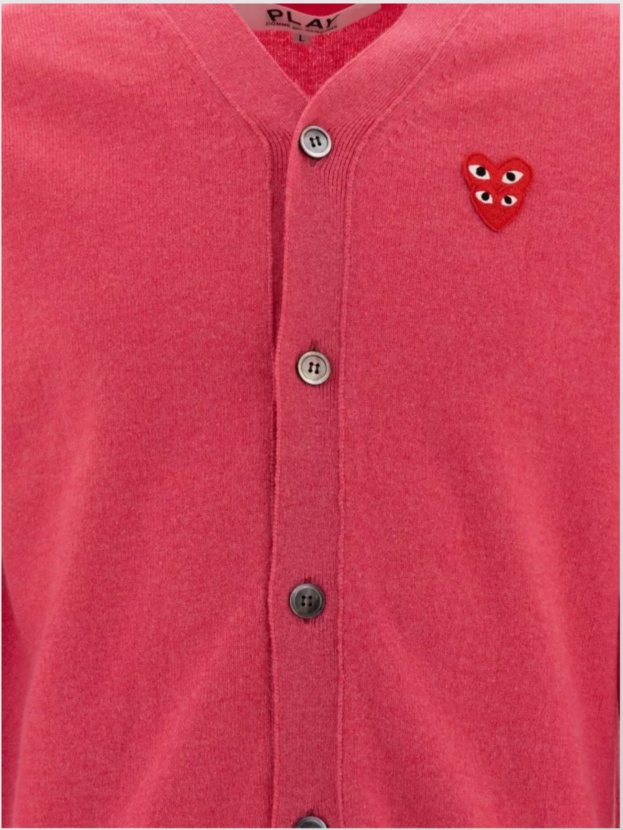 Comme Des Garçons Play Embroidered Ribbed Cuffs And Hem Sweater