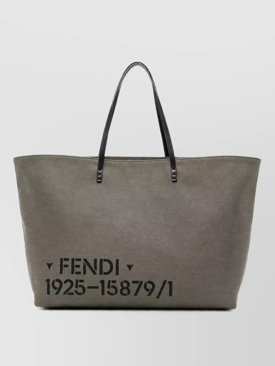 Fendi canvas printed beach bag
