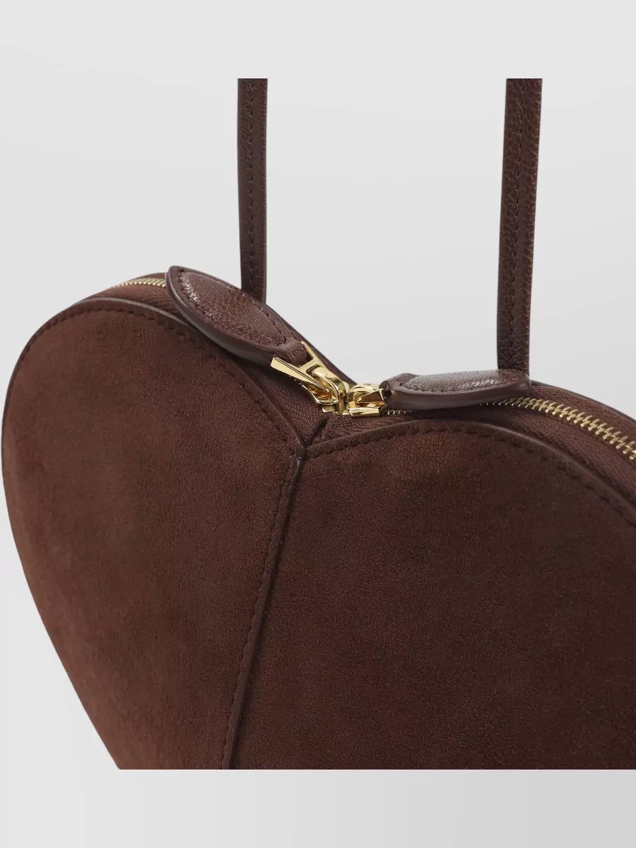 Alaïa Heart Shape Suede Shoulder Bag Goat Leather