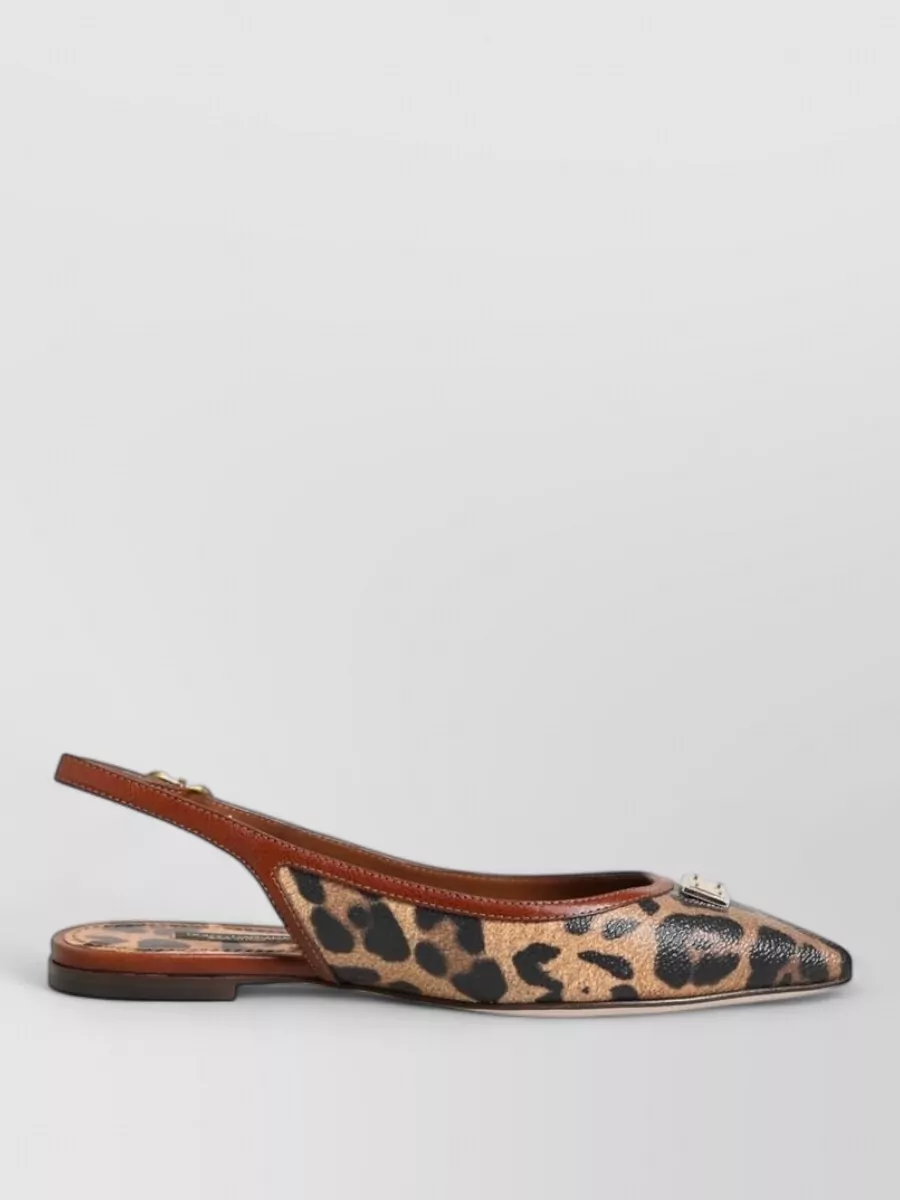 Dolce&Gabbana Leopard Print Slingback Ballerina Flats