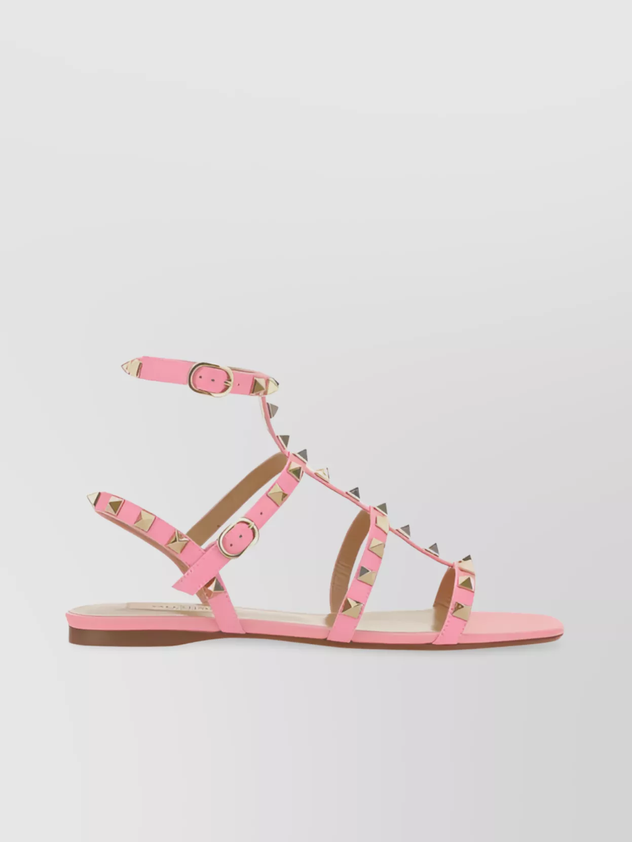 Valentino Garavani Rockstud Leather Sandals In Pink
