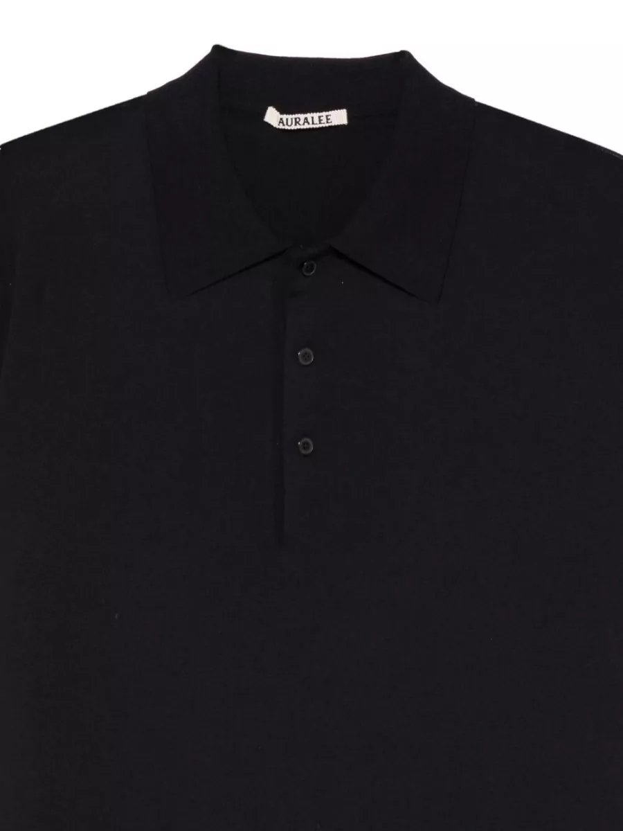Auralee Cotton Short-Sleeve Polo Shirt