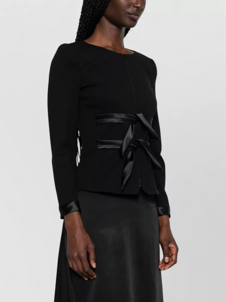 Emporio Armani Collarless Bow-Detail Jacket