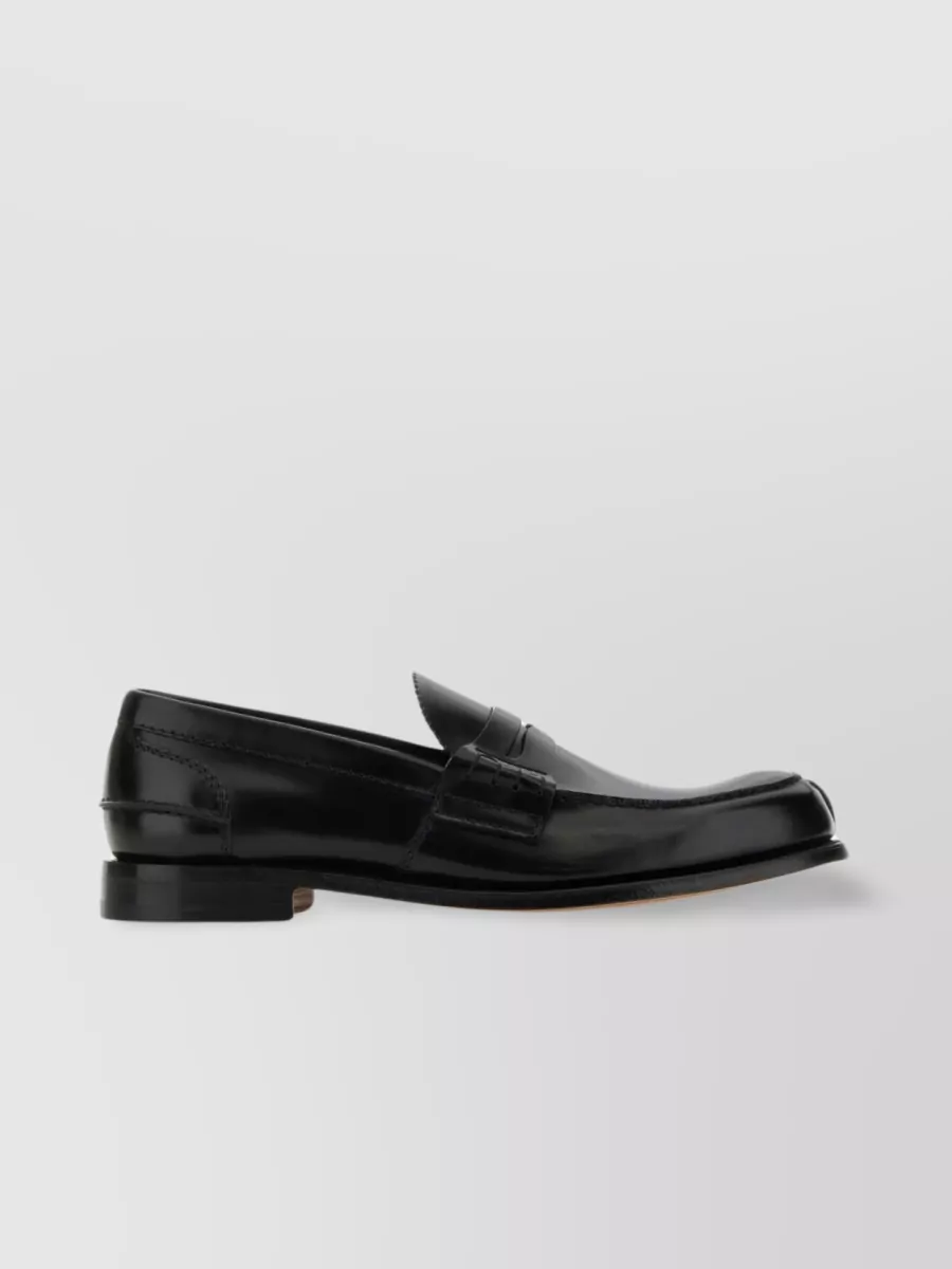 Shop Church's Classic Penny Loafer With Stacked Heel In Black