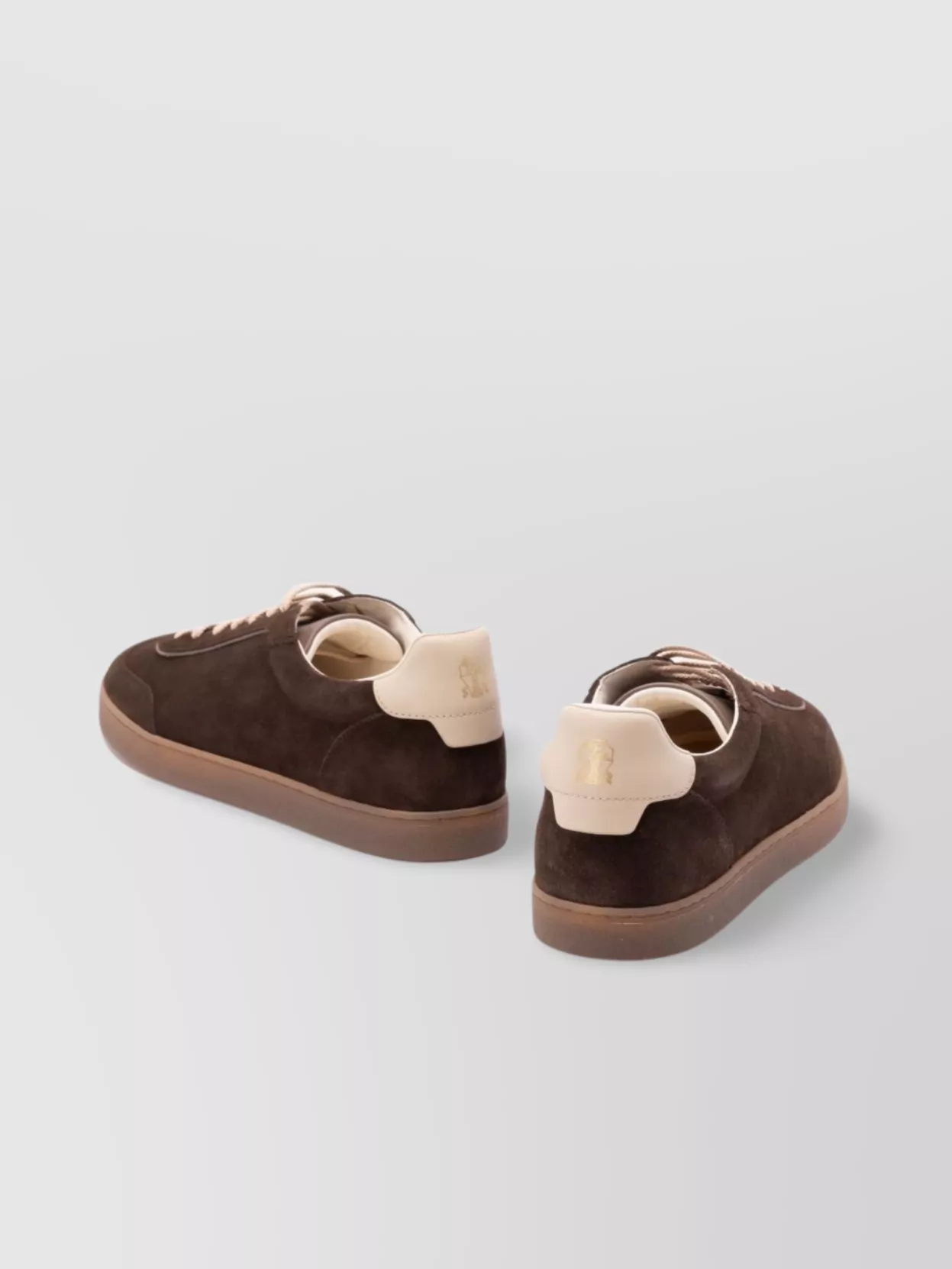 Brunello Cucinelli Low-Top Suede Sneakers With Contrasting Heel