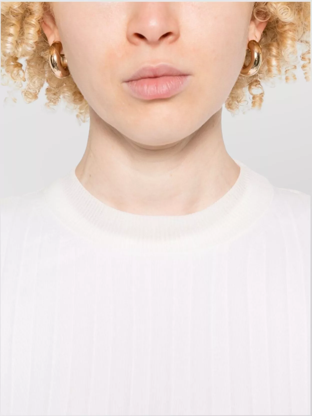 Max Mara Ribbed Crewneck Knitwear Sheer Sleeves