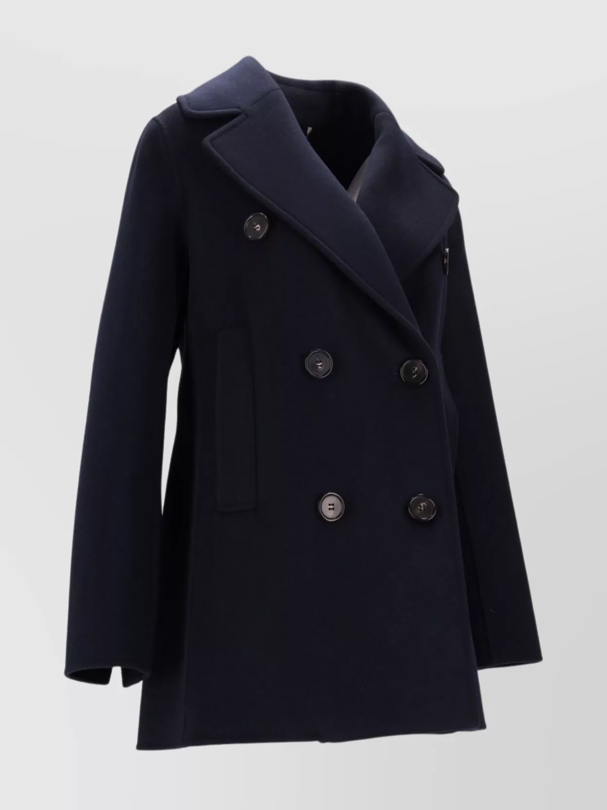 S Max Mara Double-Breasted Jacket Back Belt Detail