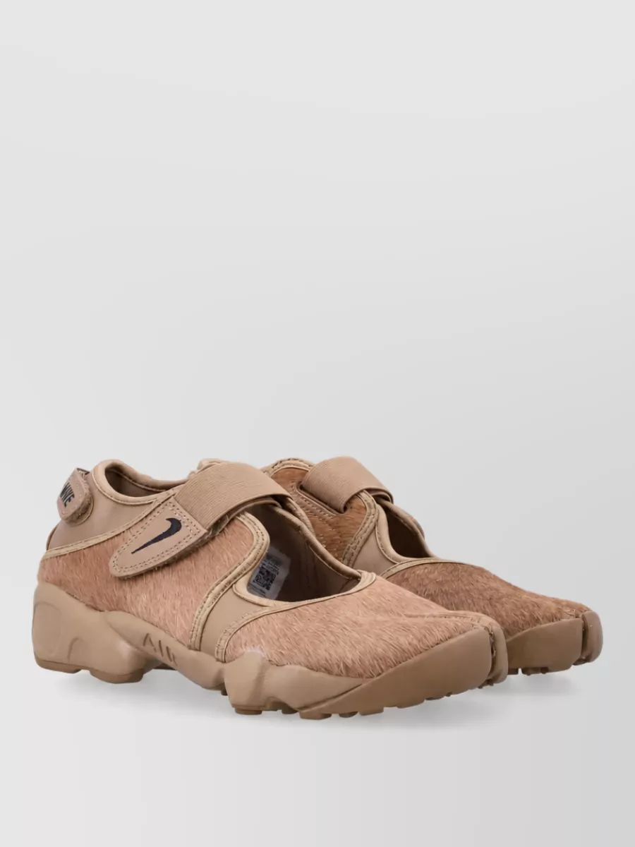 Nike faux pony hair split-toe slides
