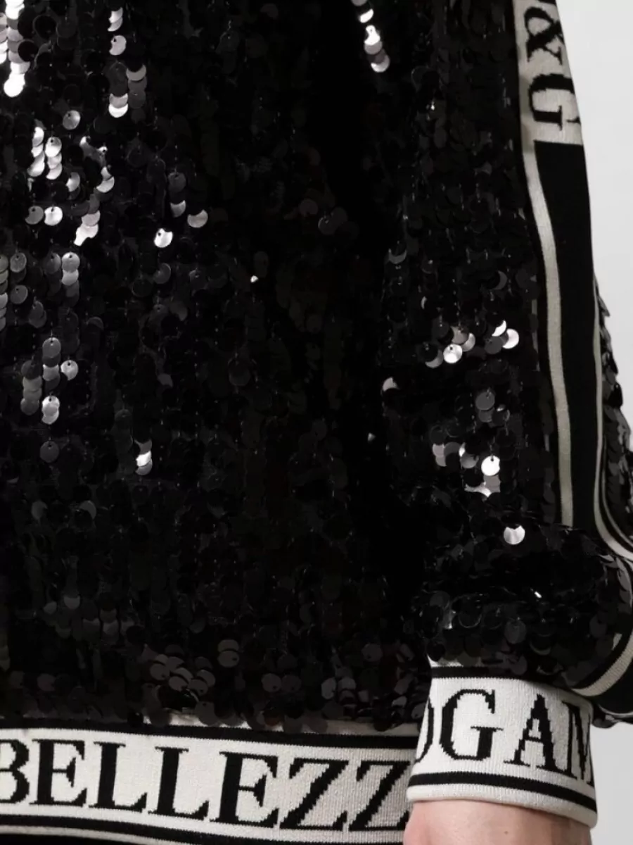 Dolce&Gabbana Sequin Long-Sleeve Pullover Sweater