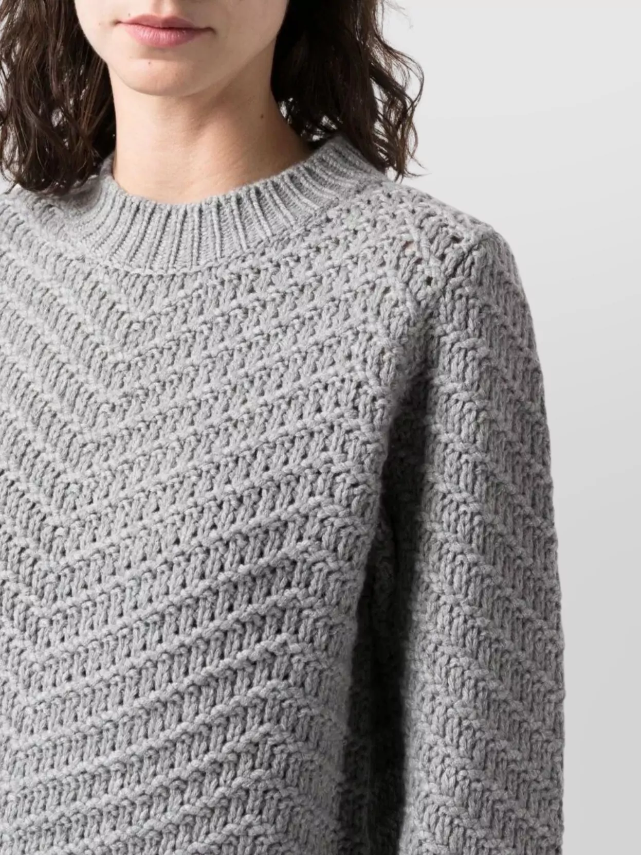 Fabiana Filippi Knitwear Chevron Pattern Top In Gray