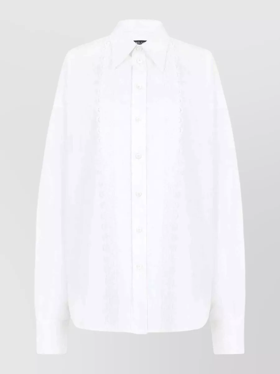 Dolce&Gabbana lace trim long sleeve shirt