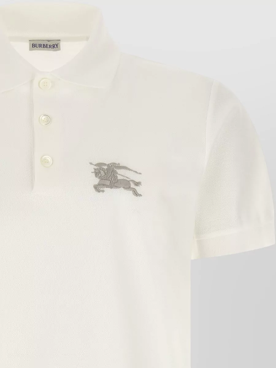 Burberry Polo Shirt Featuring Embroidery Ribbed Collar