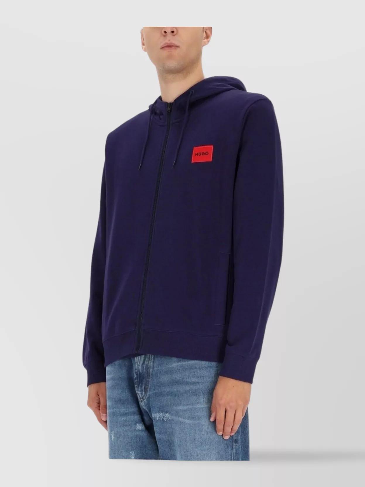 Hugo Hooded Long Sleeve Sweater With Ribbed Cuffs