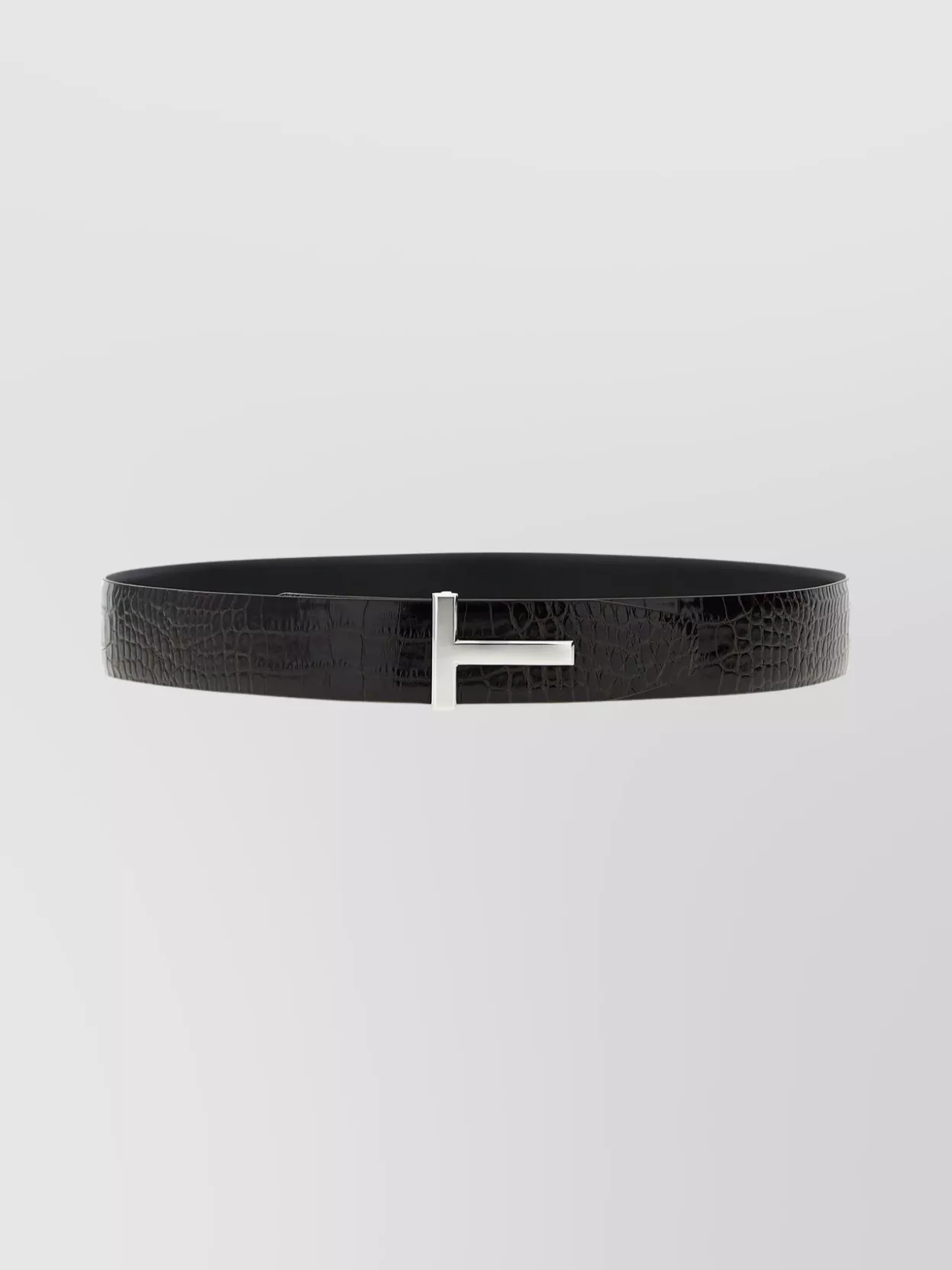 Tom Ford Reversible Crocodile Leather Belt Belts Brown In Black
