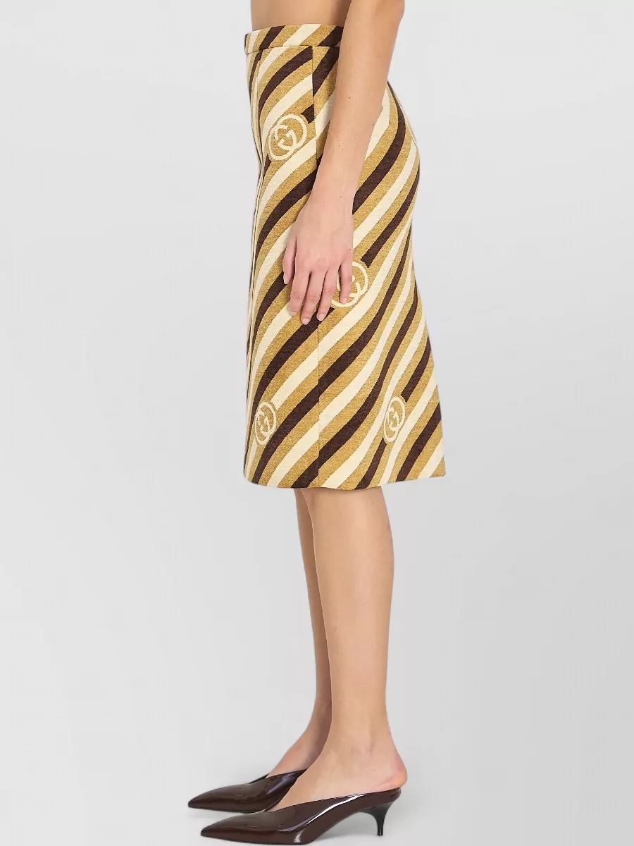 Gucci Diagonal Gg Velvet Midi Skirt
