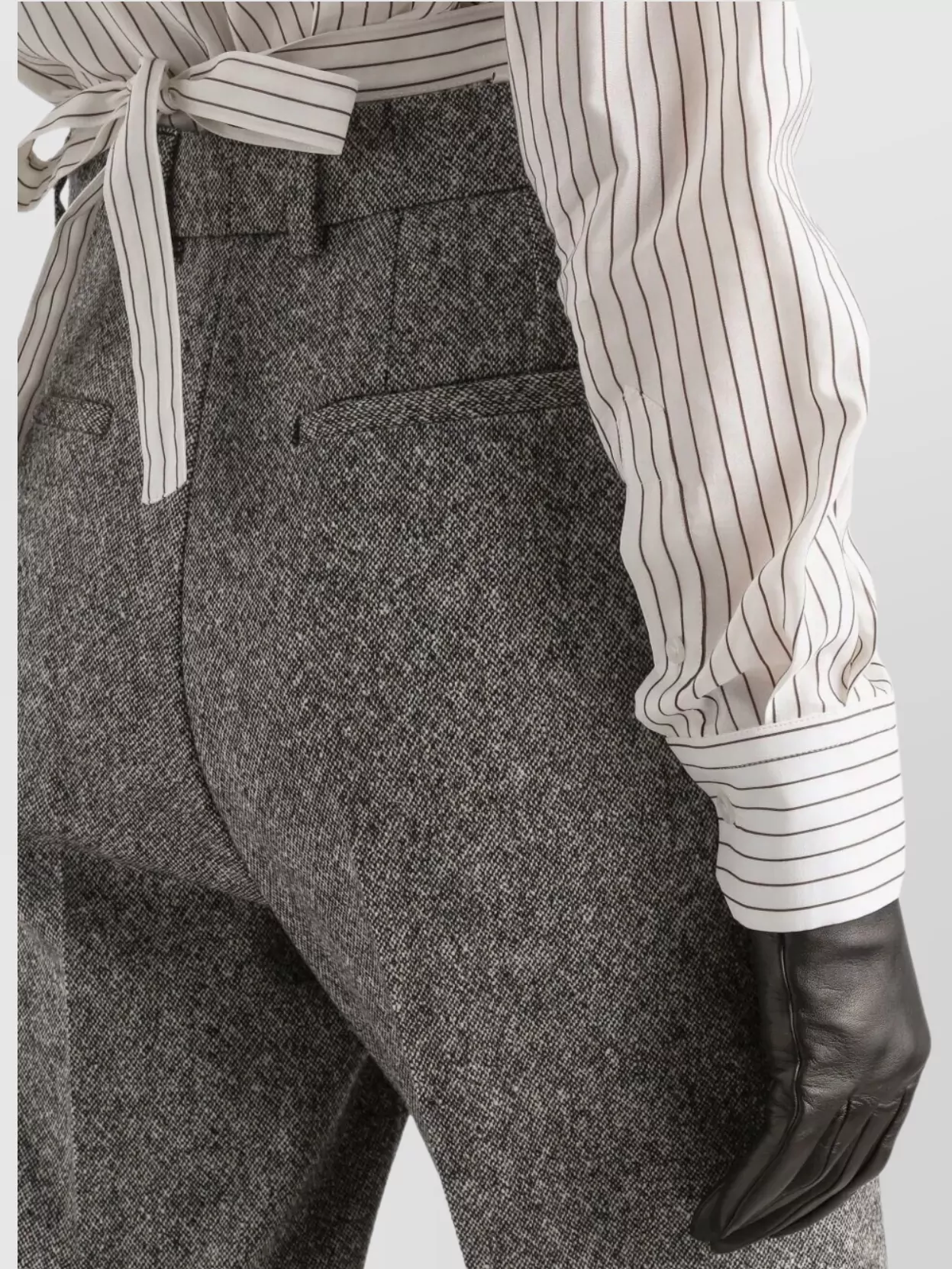 Dolce&Gabbana Wool Tailored Trousers Featuring Textured Fabric
