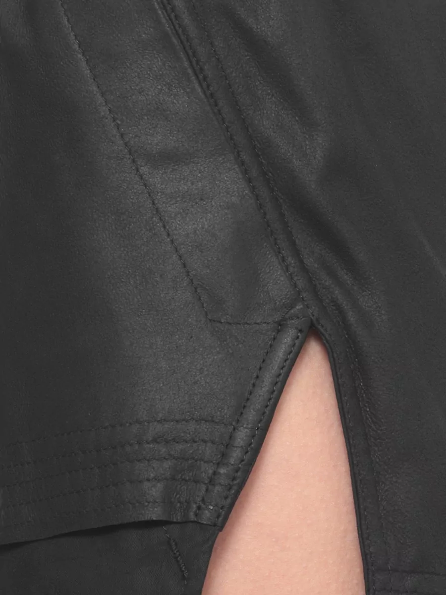 Rick Owens Faux Leather Shorts Side Slit Pockets