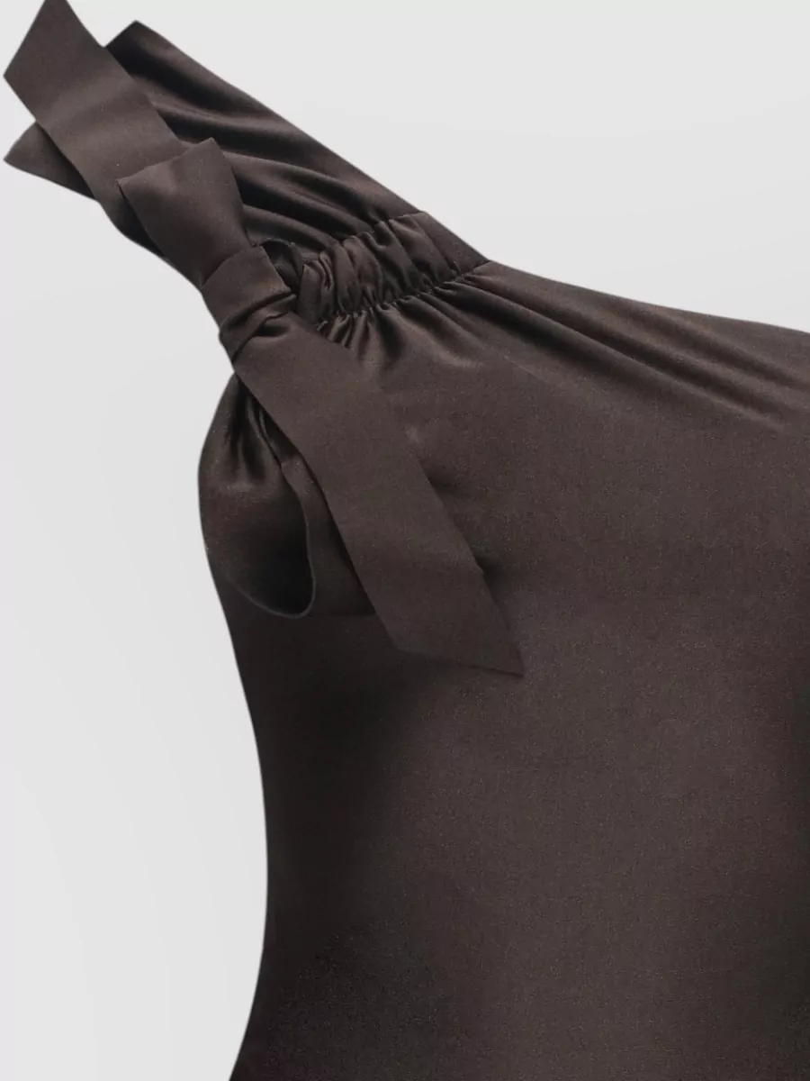 Zimmermann One-Shoulder Halterneck Gathered One-Piece Swimsuit