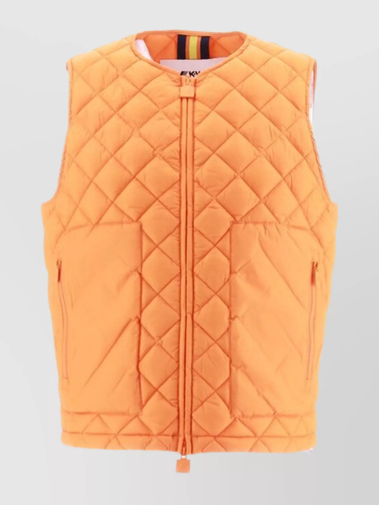 K-way Quilted Warmth Sleeveless Stand Collar In Orange