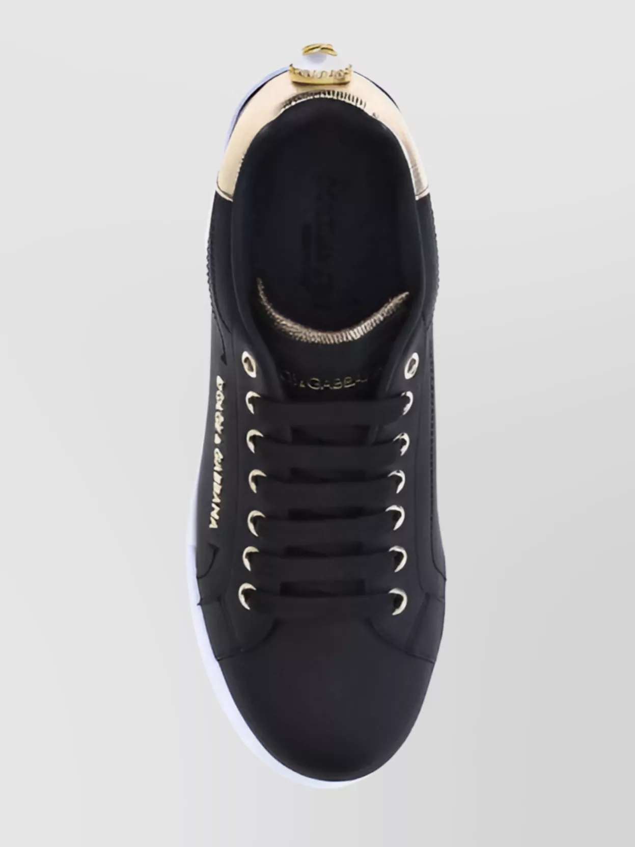 Dolce&Gabbana Portofino Low-Top Metallic Logo Sneakers