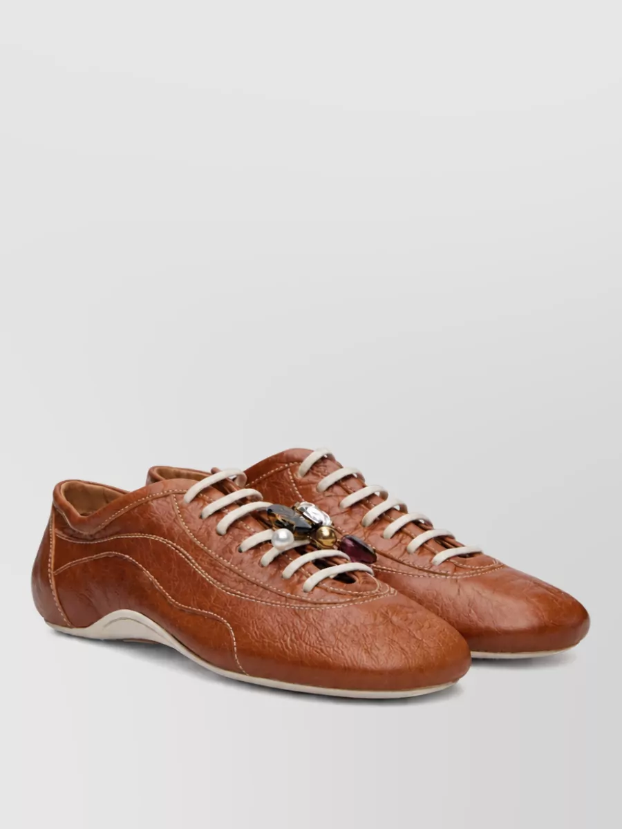 Dries Van Noten leather slip-on sneakers