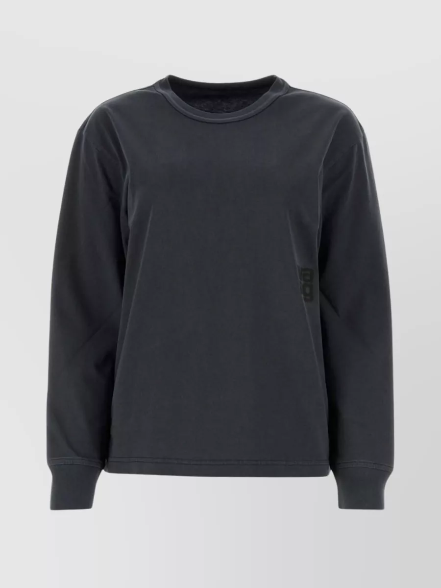 Shop Alexander Wang Versatile Ribbed Crew Neck T-shirt In Grey