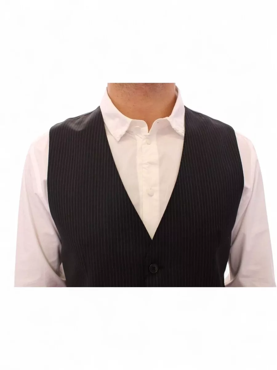 Dolce&Gabbana Wool Striped Single-Breasted Waistcoat