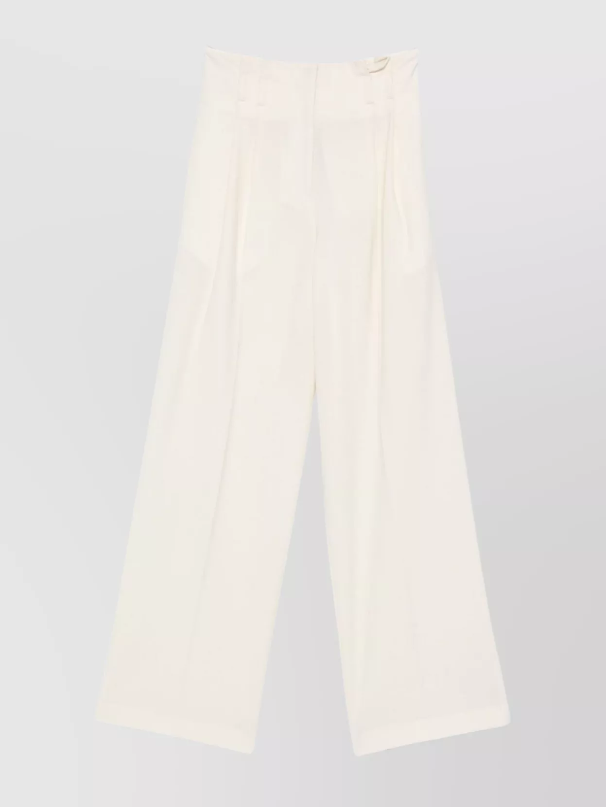 Semicouture High-waisted Wide-leg Wool Blend Trousers In White