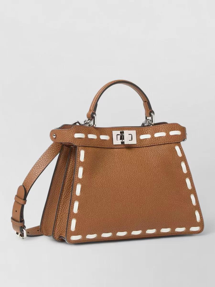 Fendi Peekaboo Small Leather Tote Bag