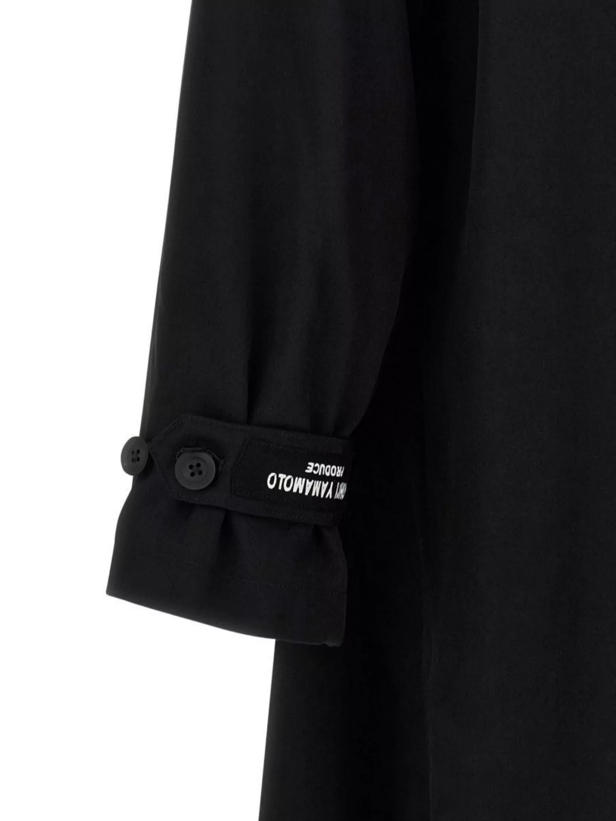 Yohji Yamamoto Long Wool Trench Coat With Side Pockets