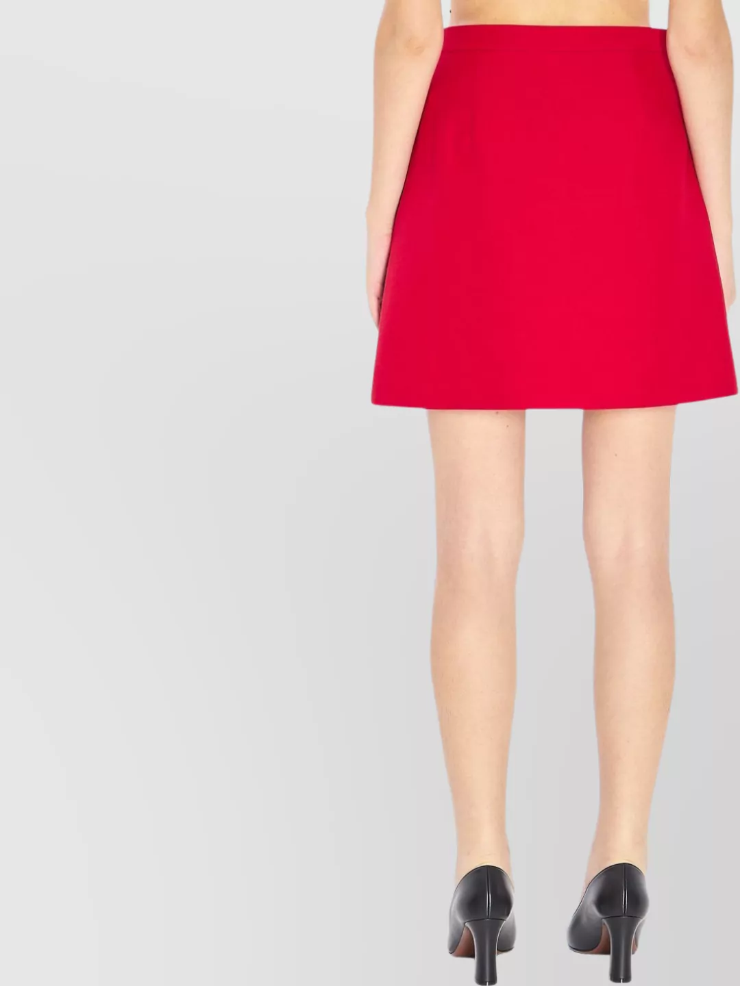 Valentino Crepe Couture Skirt With Heart Jewel Buttons In Black