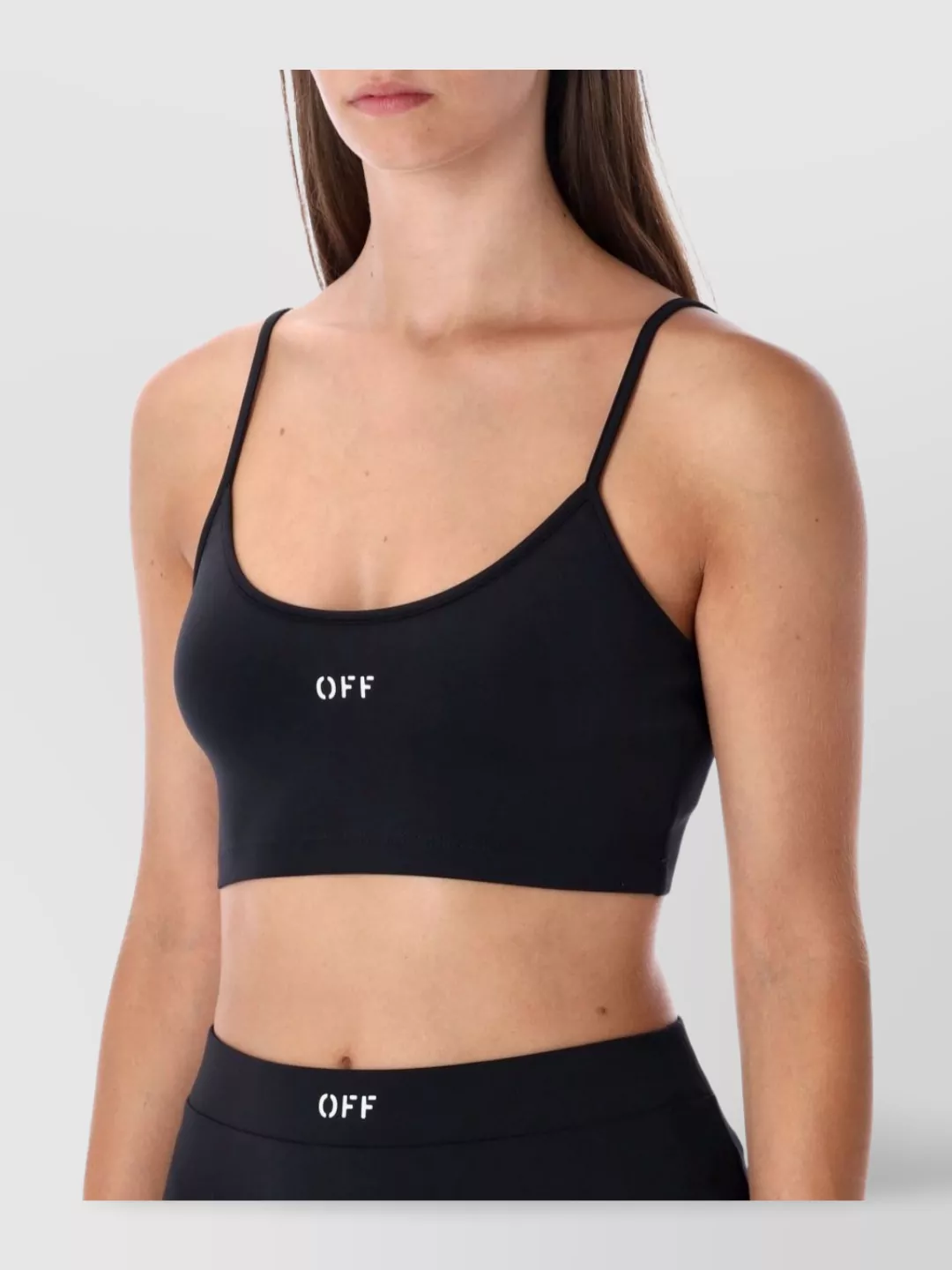 Off-White Stylish Cropped Spaghetti Strap Top