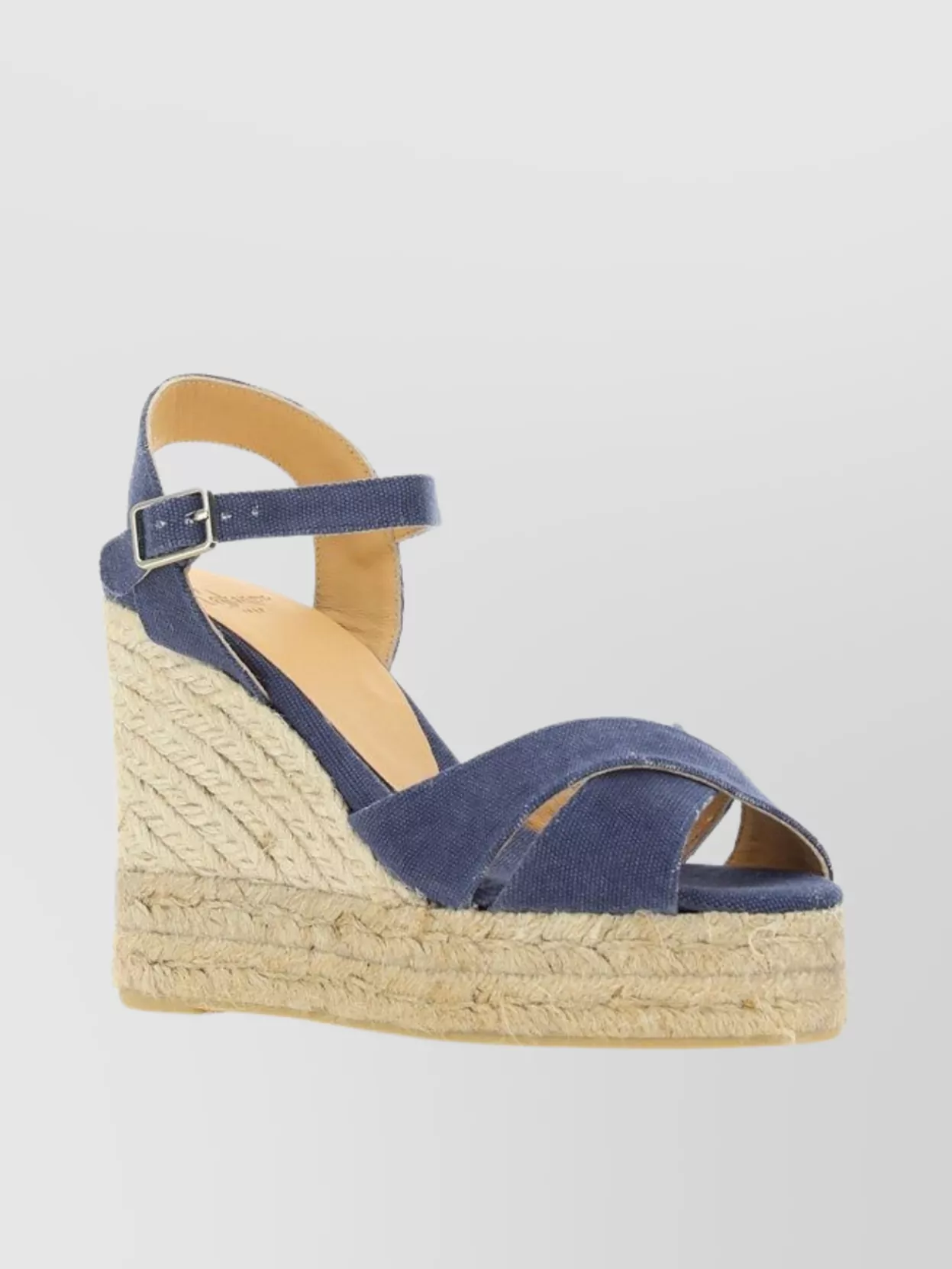 Shop Castaã±er Braided Jute Platform Ankle Strap Sandals